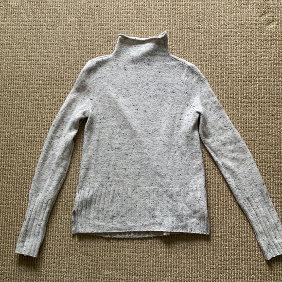 Gray Blue Mock Neck Turtleneck Merino Wool Mix Sweater Madewell XS - Picture 2 of 7